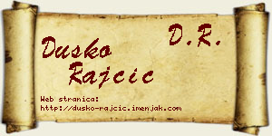 Duško Rajčić vizit kartica